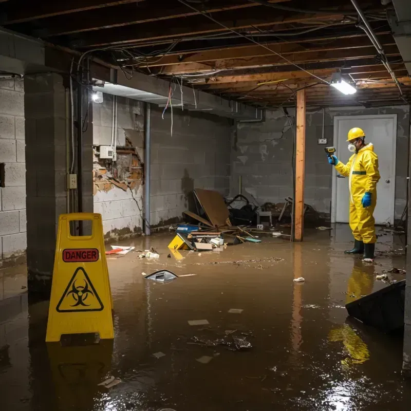 Flooded Basement Electrical Hazard in Sallisaw, OK Property